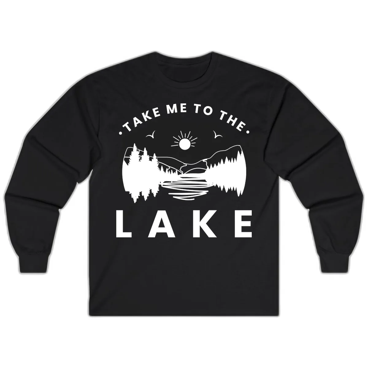 Take Me To The Lake Mountains Long Sleeve in Black