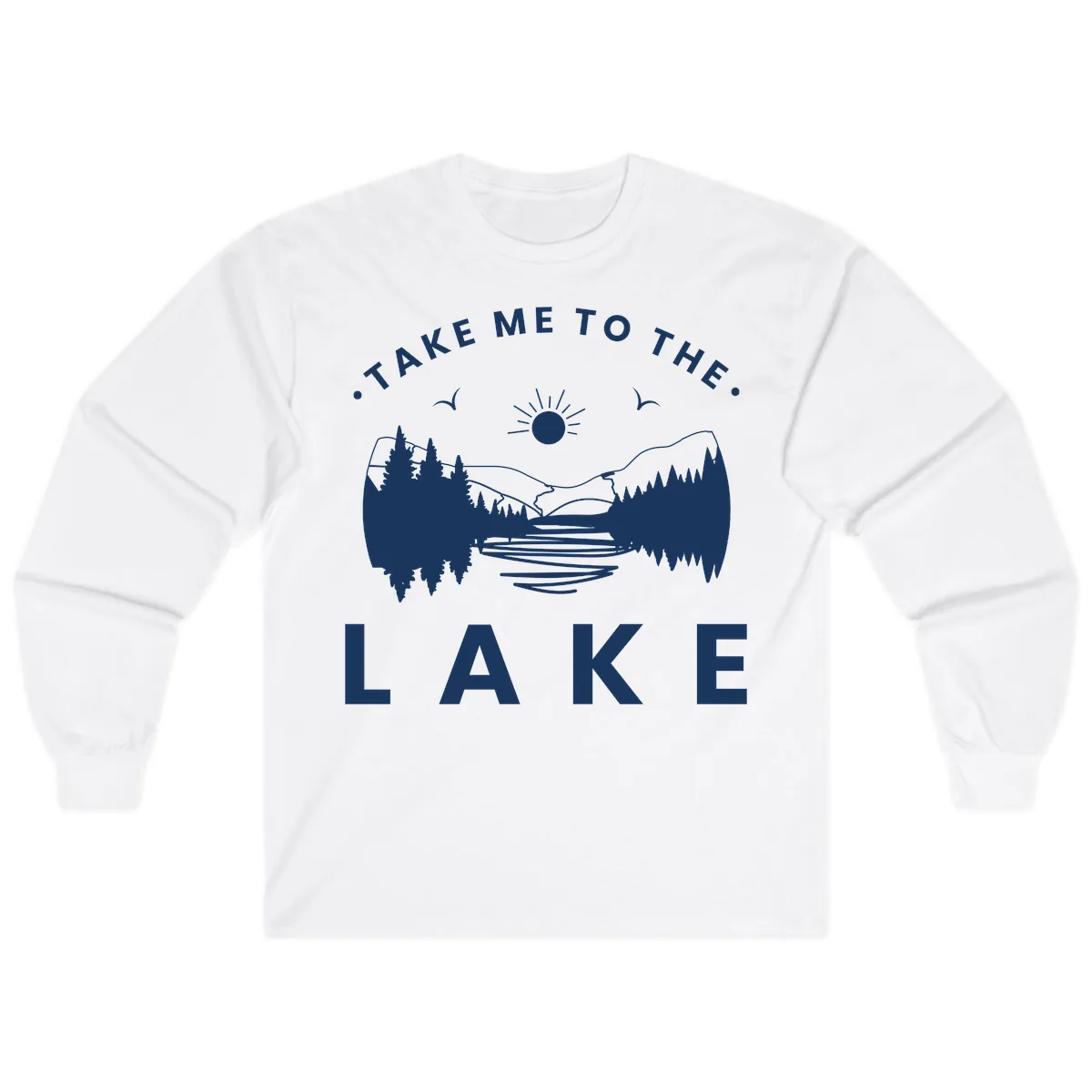 Take Me To The Lake Mountains Long Sleeve in White
