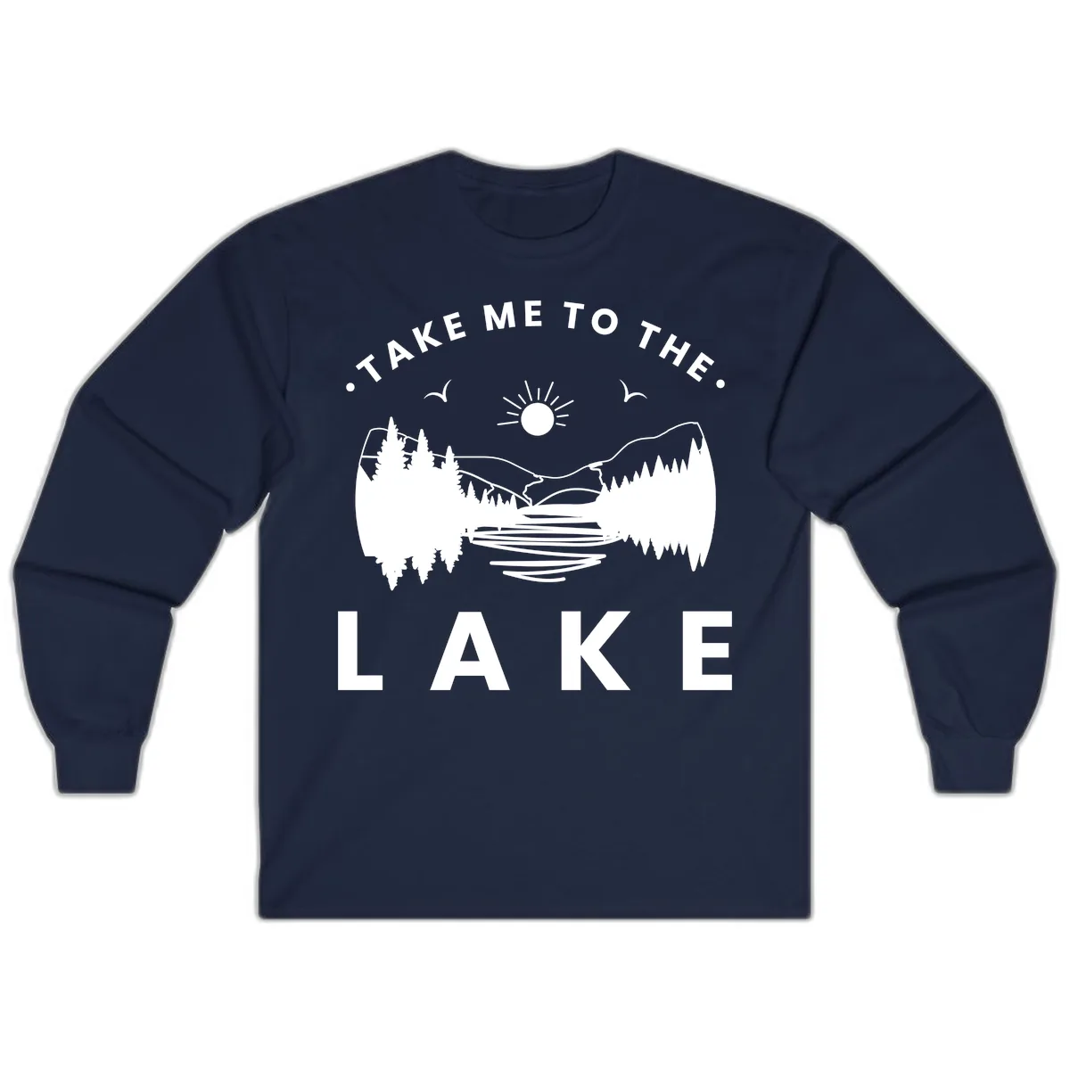 Take Me To The Lake Mountains Long Sleeve in Navy