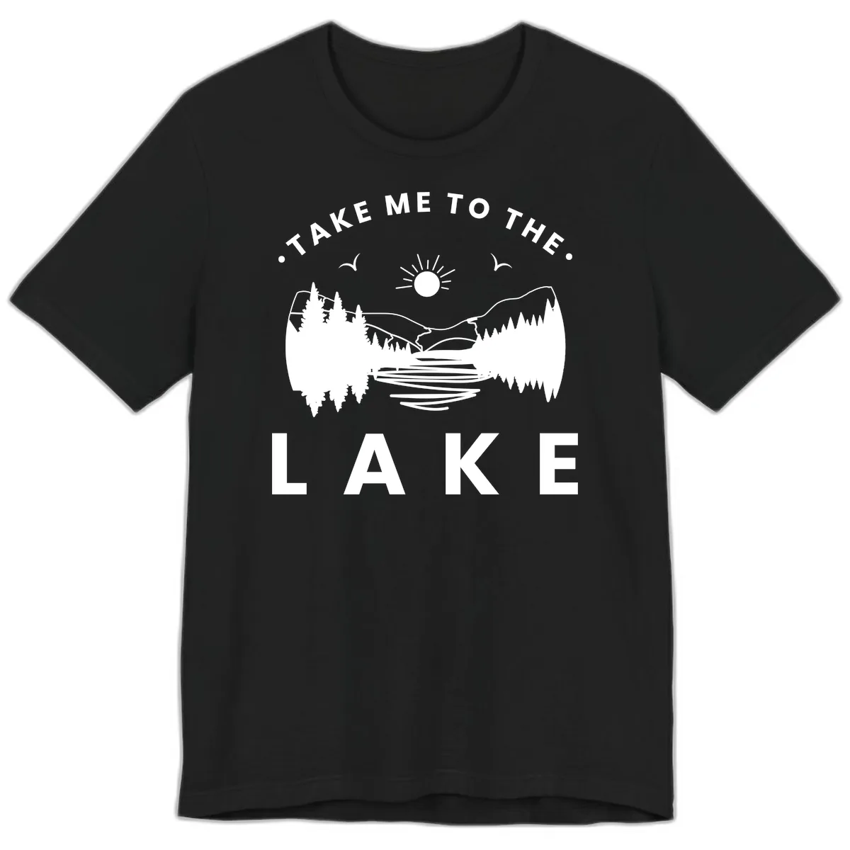 Take Me To The Lake Mountains Premium T-Shirt in Black