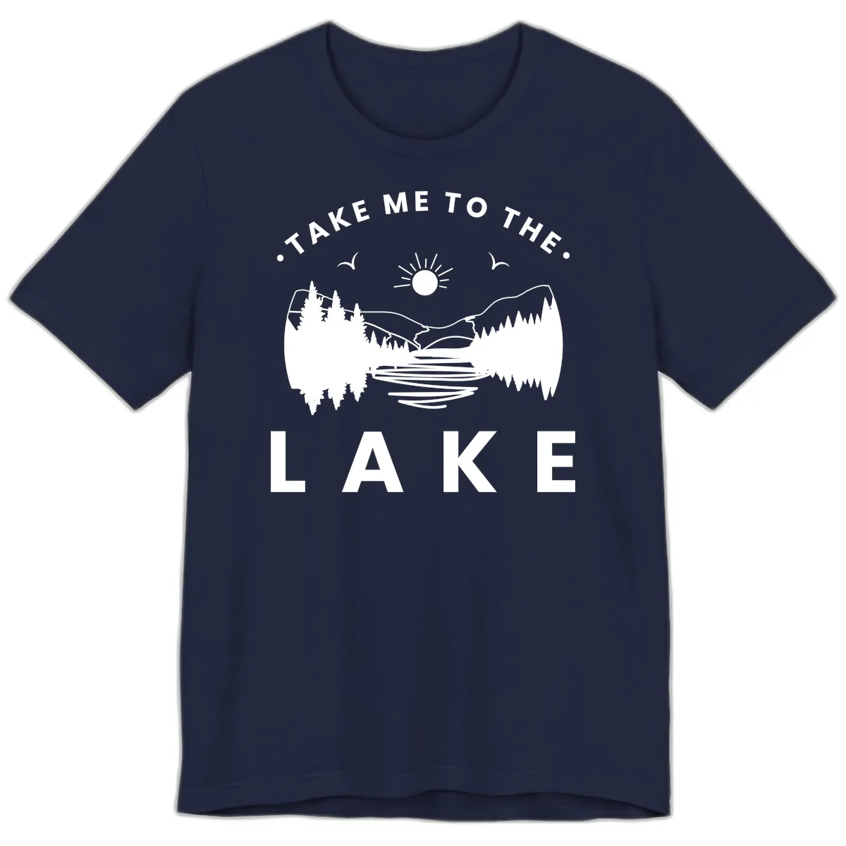 Take Me To The Lake Mountains Premium T-Shirt in Navy
