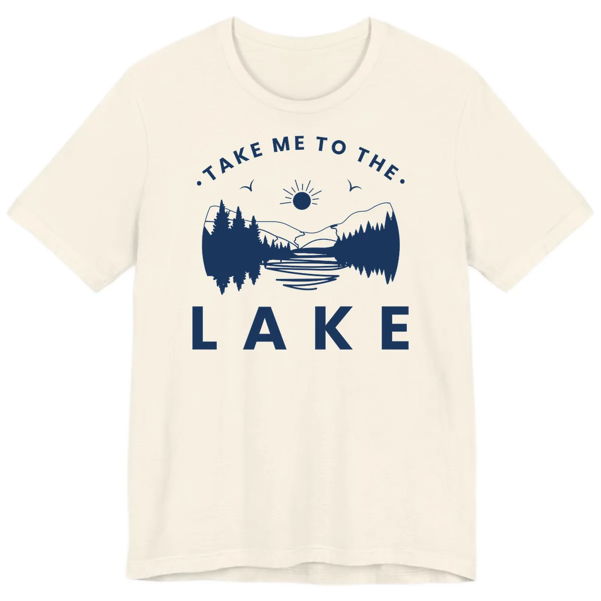 Take Me To The Lake Mountains Premium T-Shirt in Natural