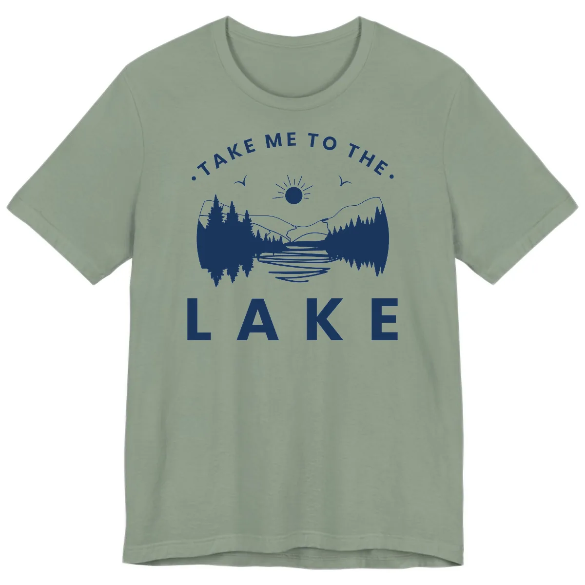 Take Me To The Lake Mountains Premium T-Shirt in Sage