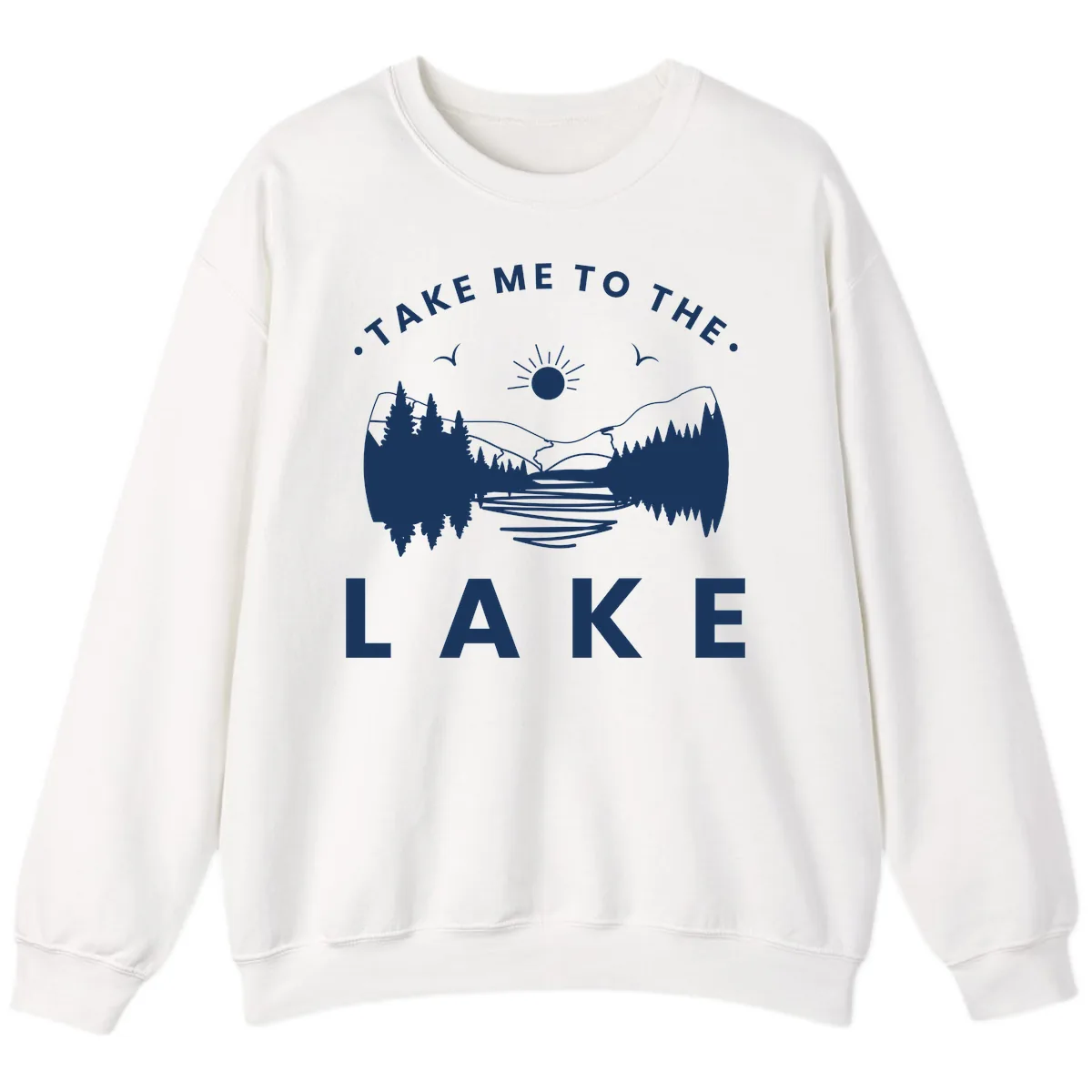 Take Me To The Lake Mountains Sweatshirt in White