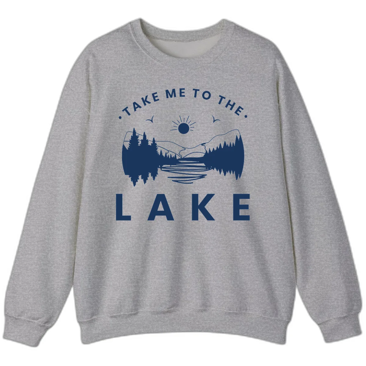 Take Me To The Lake Mountains Sweatshirt in Sport Grey