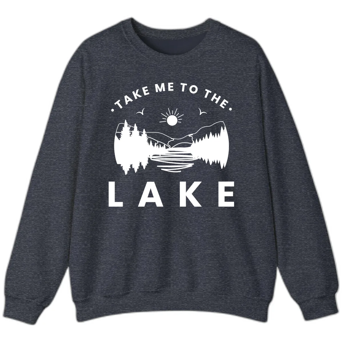 Take Me To The Lake Mountains Sweatshirt in Heather Sport Dark Navy