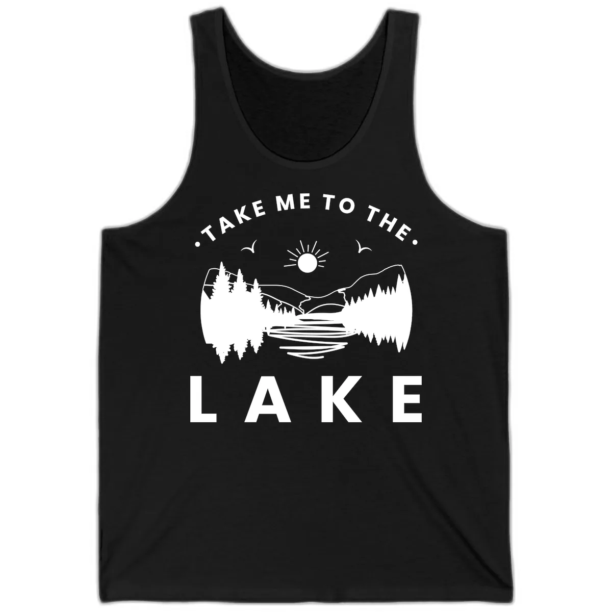 Take Me To The Lake Mountains Tank in Black