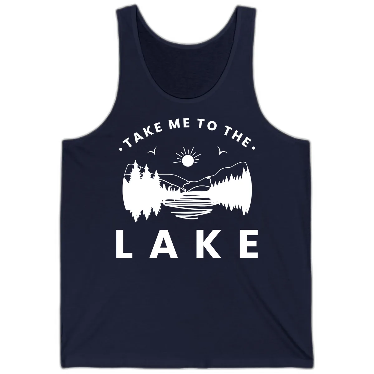 Take Me To The Lake Mountains Tank in Navy