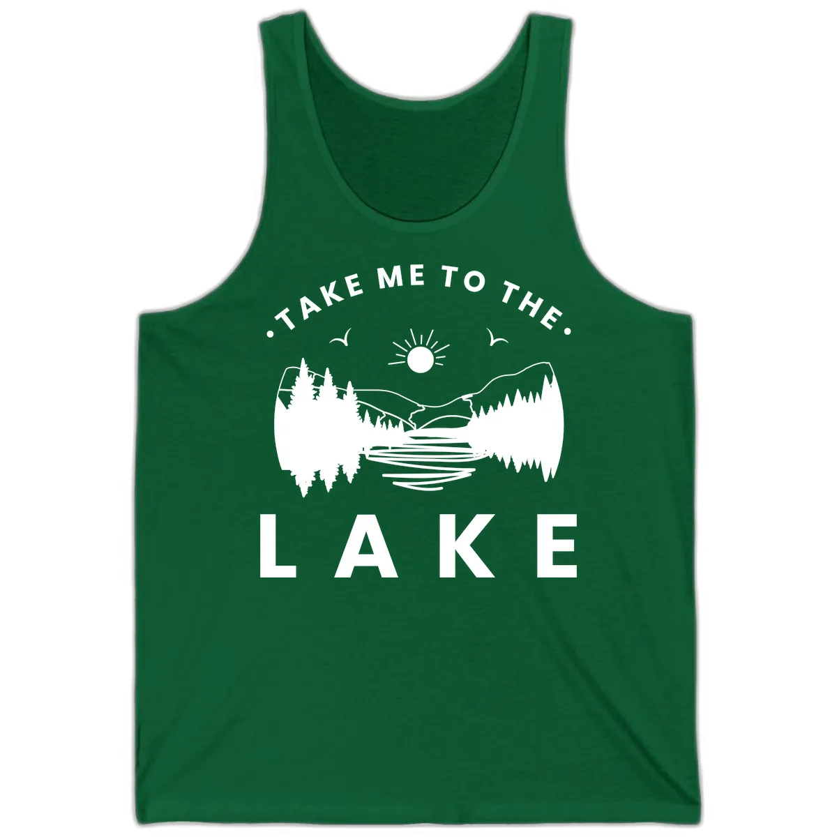 Take Me To The Lake Mountains Tank in Kelly