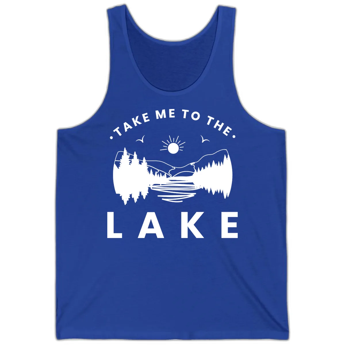 Take Me To The Lake Mountains Tank in True Royal