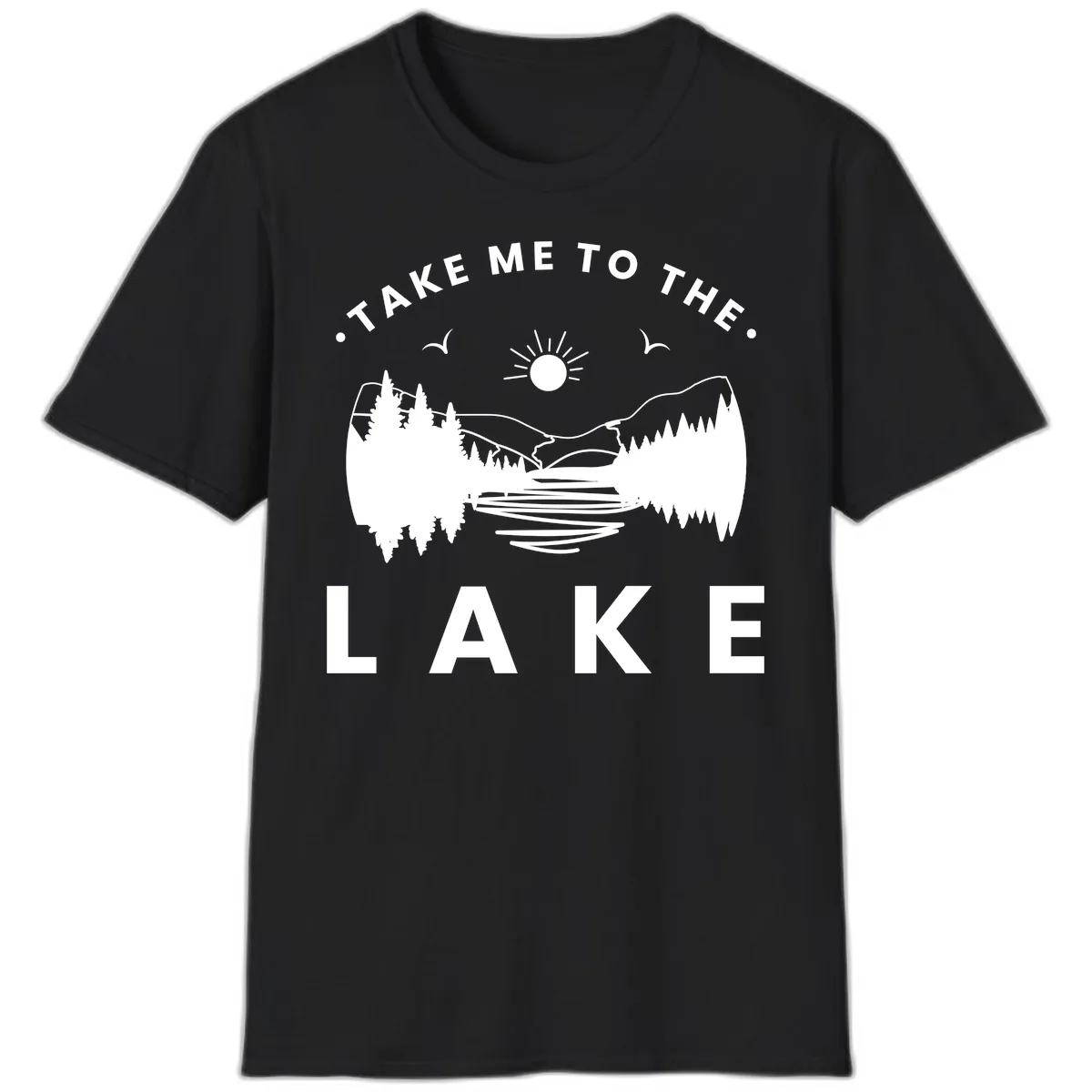 Take Me To The Lake Mountains T-Shirt in Black