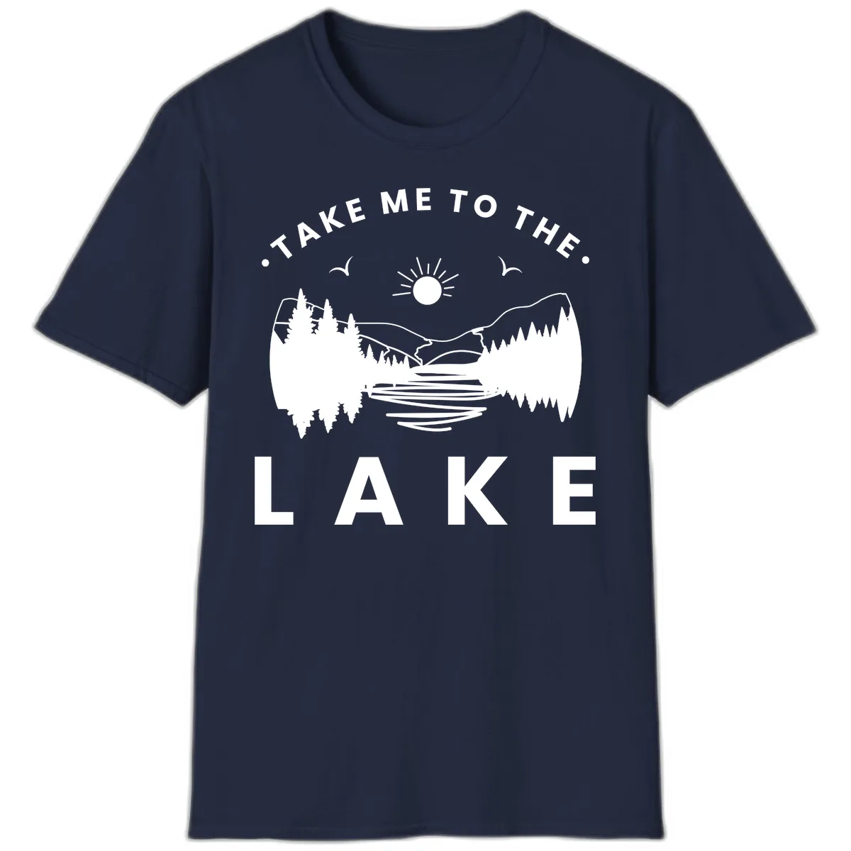 Take Me To The Lake Mountains T-Shirt in Navy