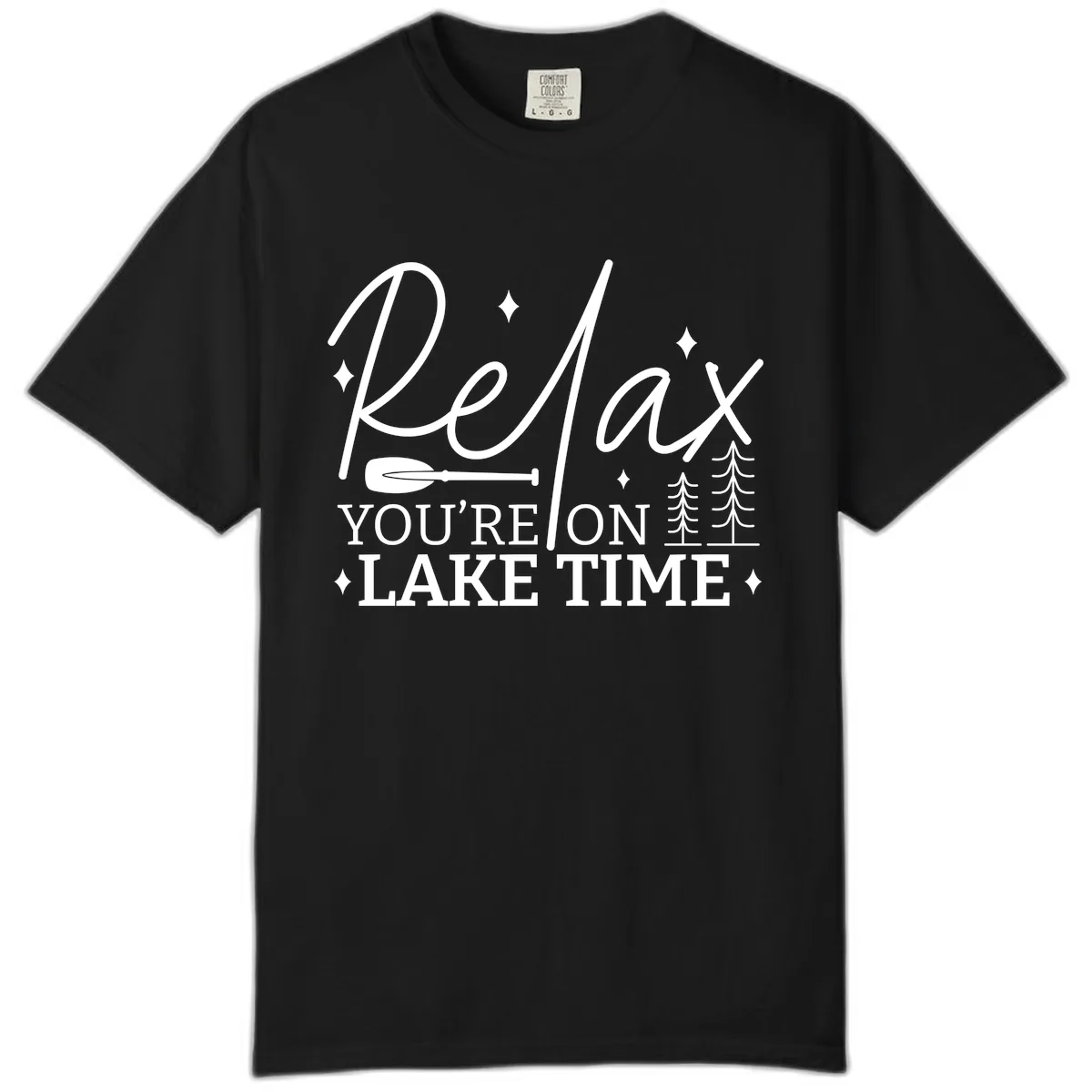 Relax You're On Lake Time Design Comfort Color in Black