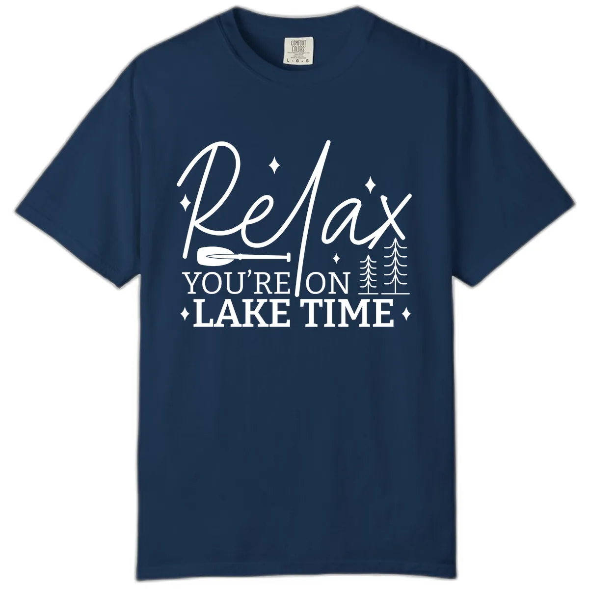 Relax You're On Lake Time Design Comfort Color in Navy