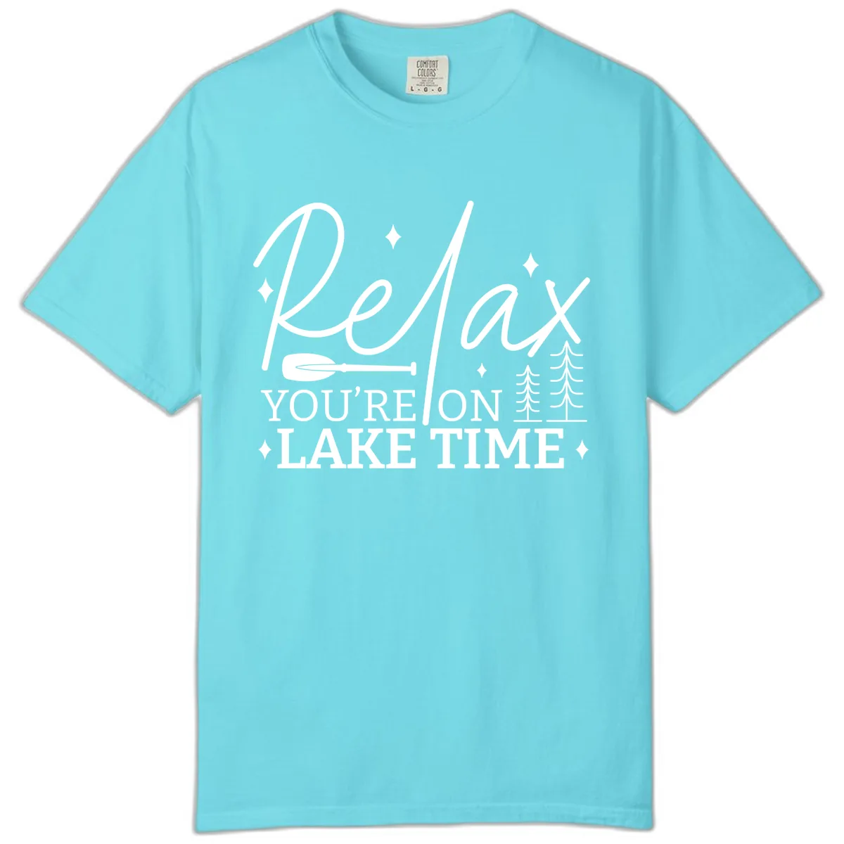 Relax You're On Lake Time Design Comfort Color in Lagoon Blue
