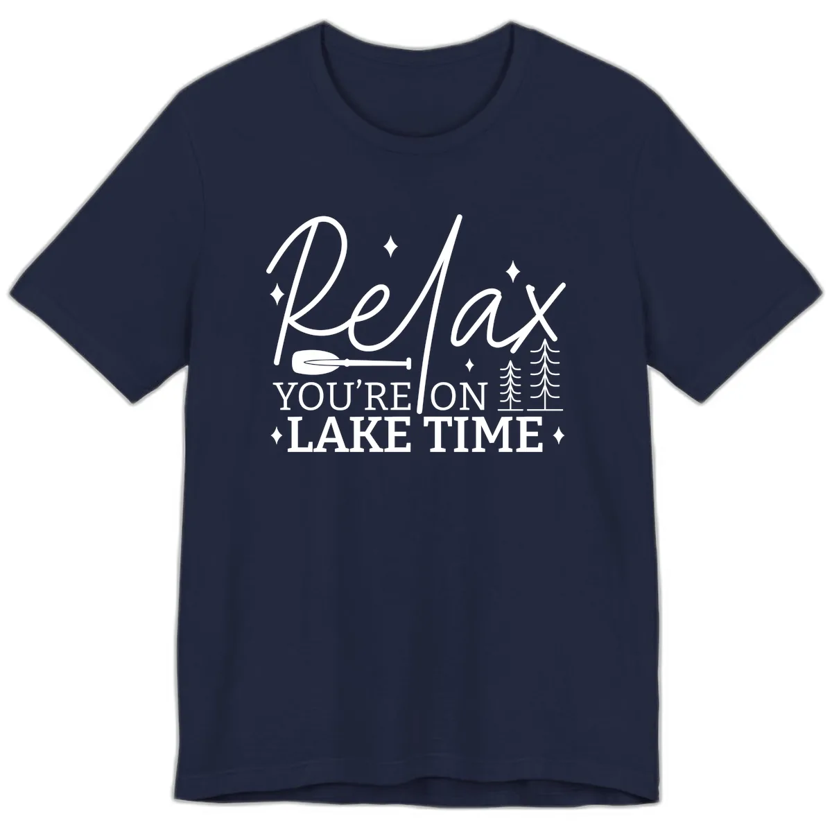 Relax You're On Lake Time Design Premium T-Shirt in Navy