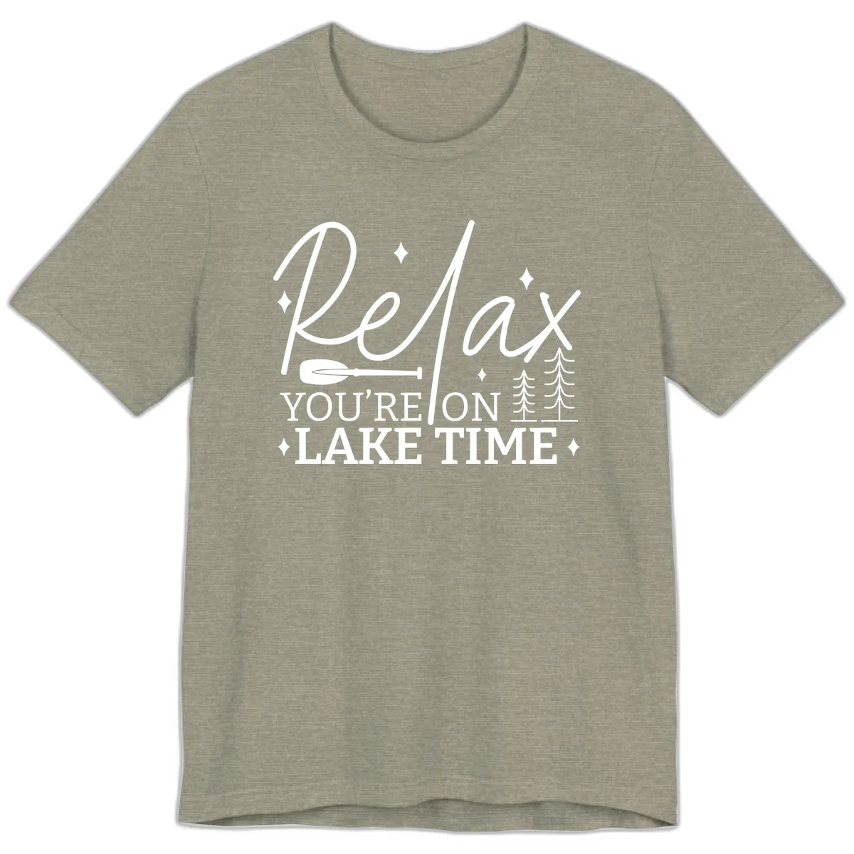 Relax You're On Lake Time Design Premium T-Shirt in Heather Stone