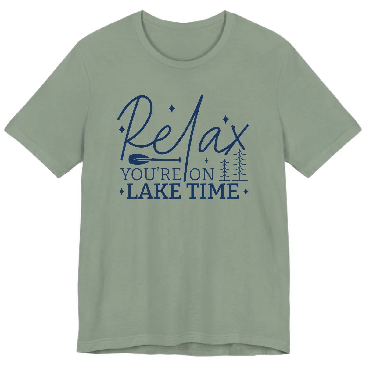 Relax You're On Lake Time Design Premium T-Shirt in Sage