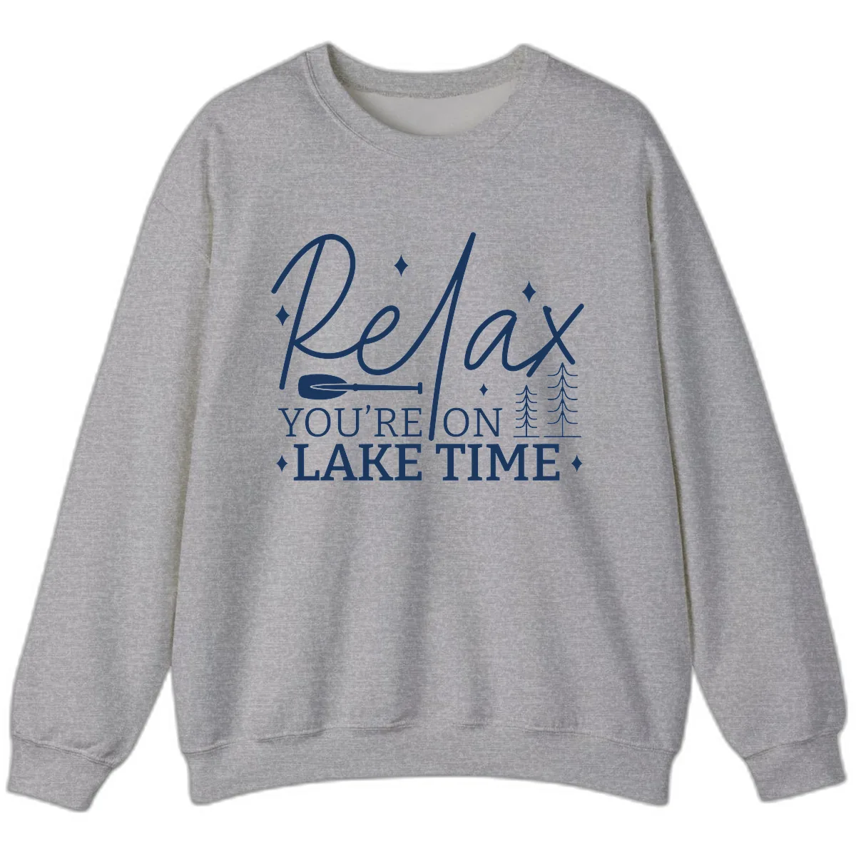 Relax You're On Lake Time Design Sweatshirt in Sport Grey