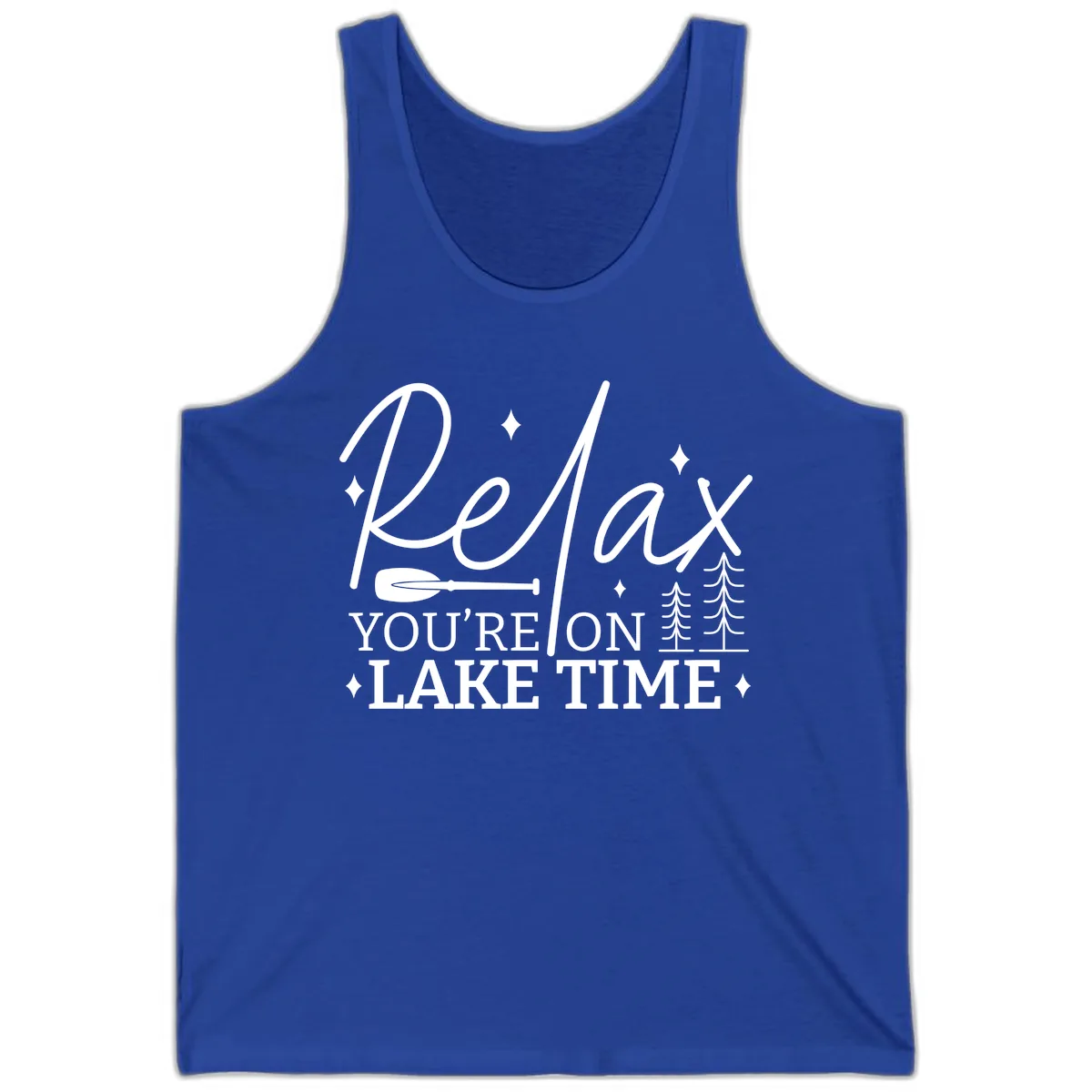 Relax You're On Lake Time Design Tank in True Royal