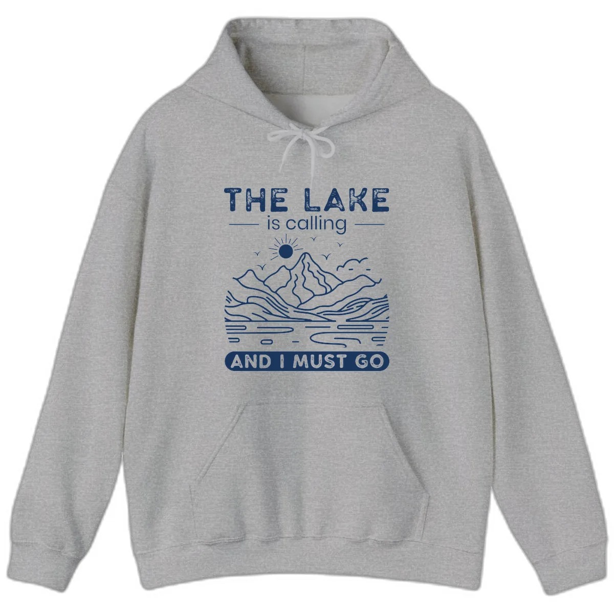 The Lake is Calling And I Must Go Design Hoodie in Sport Grey