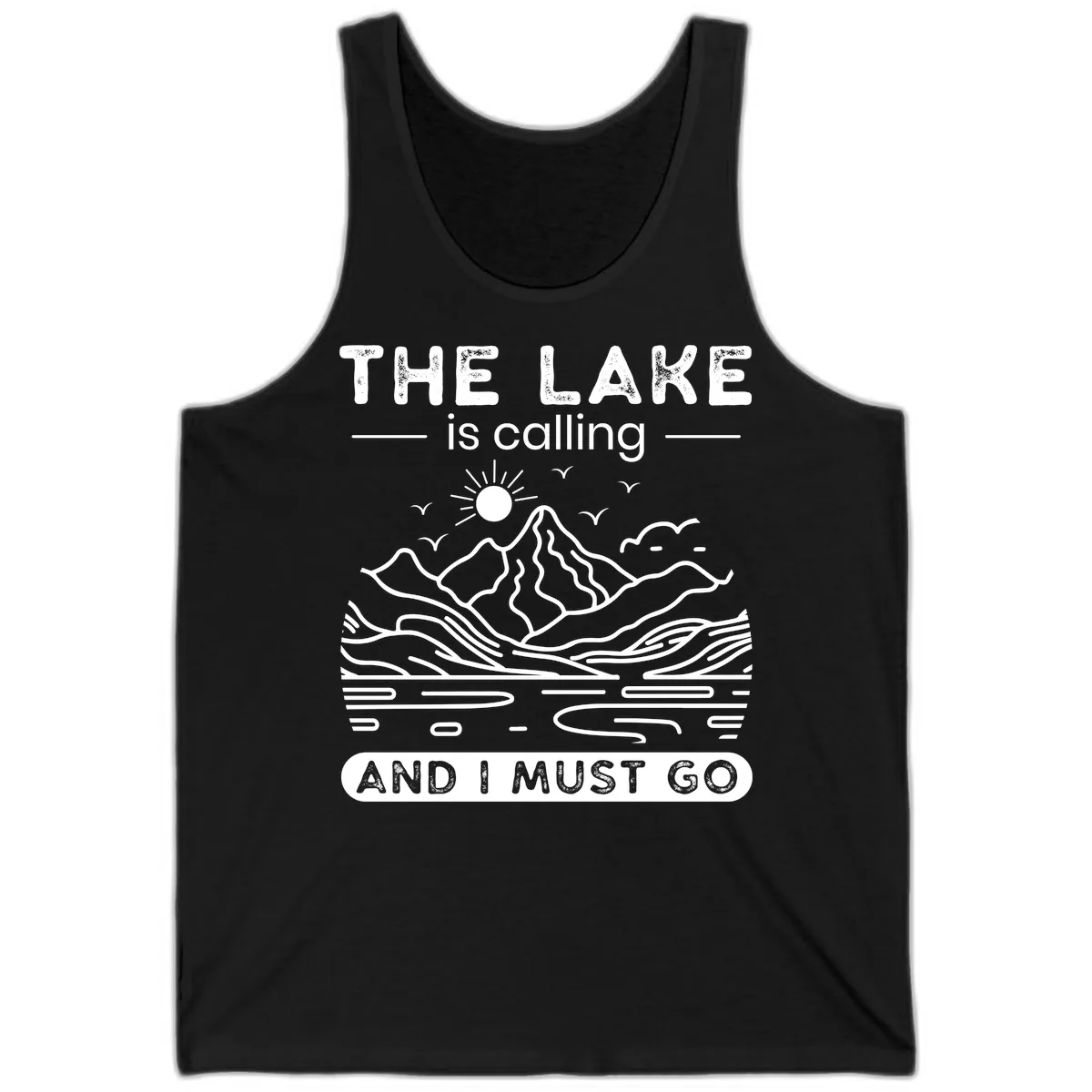 The Lake is Calling And I Must Go Design Tank in Black