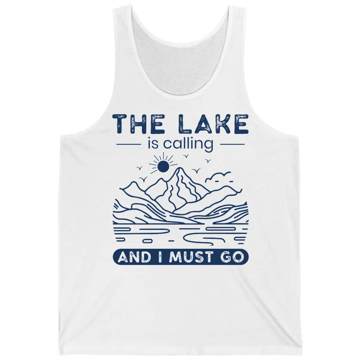 The Lake is Calling And I Must Go Design Tank in White
