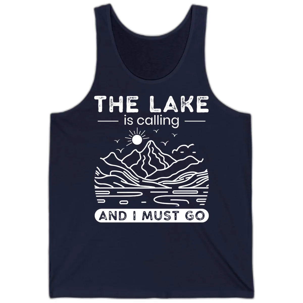 The Lake is Calling And I Must Go Design Tank in Navy