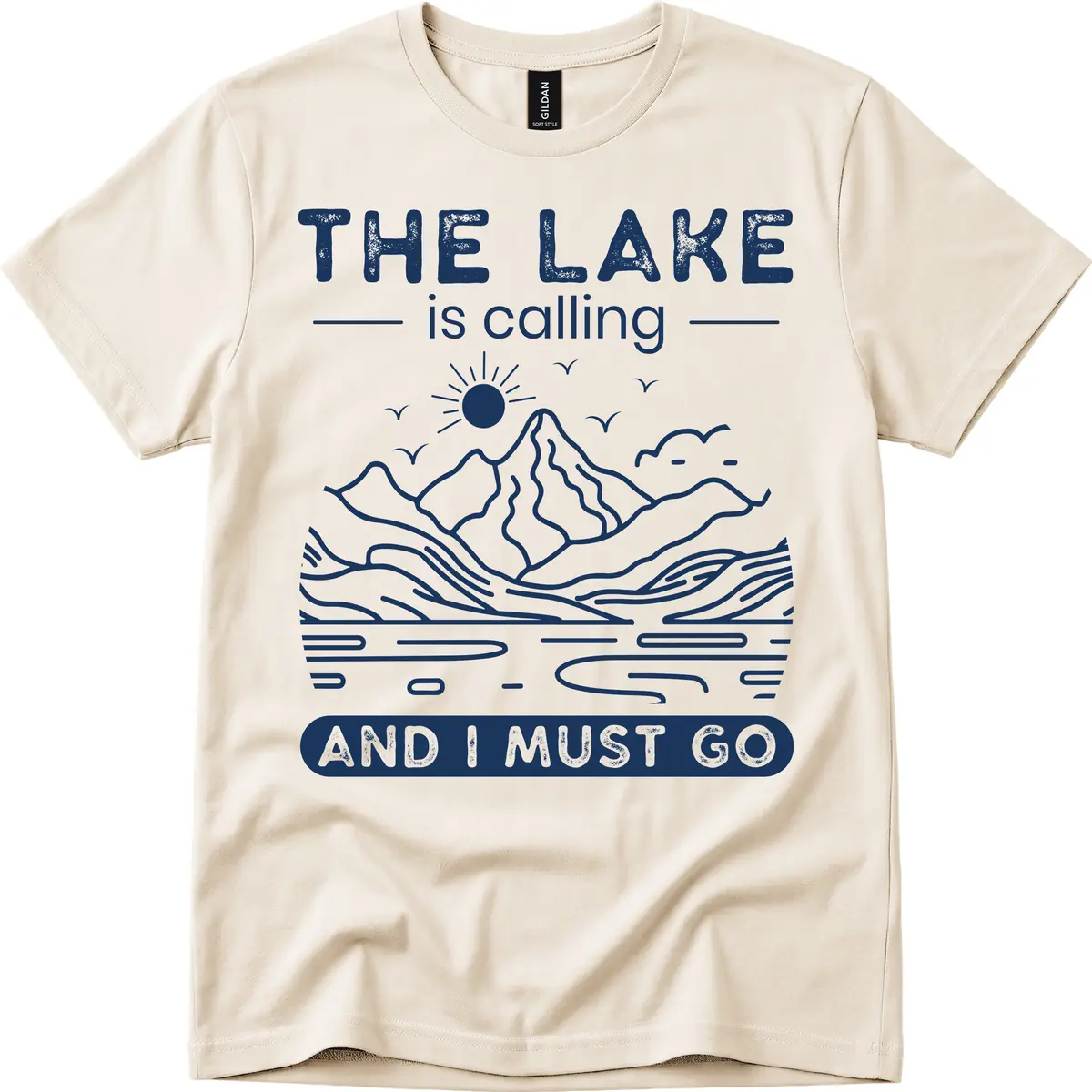 The Lake is Calling And I Must Go Design T-Shirt in Natural