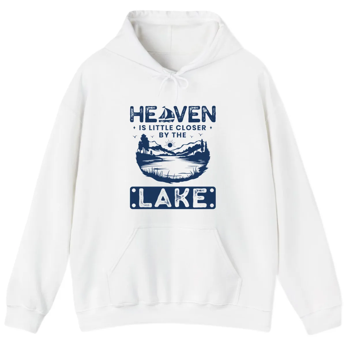 Heaven Is Little Closer By The Lake Hoodie in White