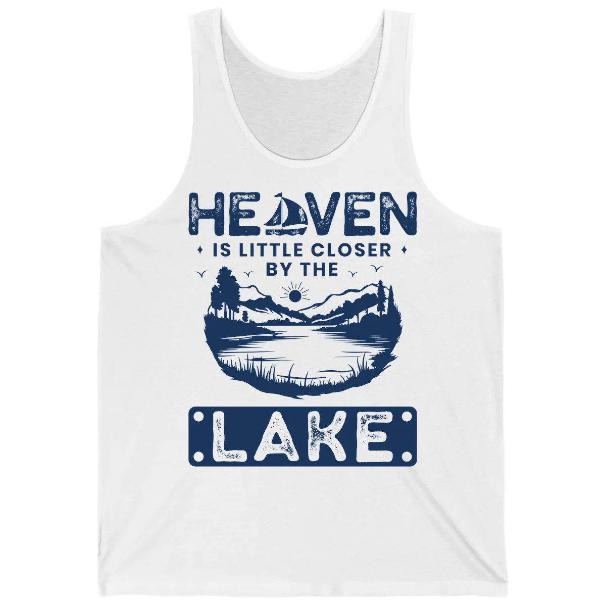 Heaven Is Little Closer By The Lake Tank in White
