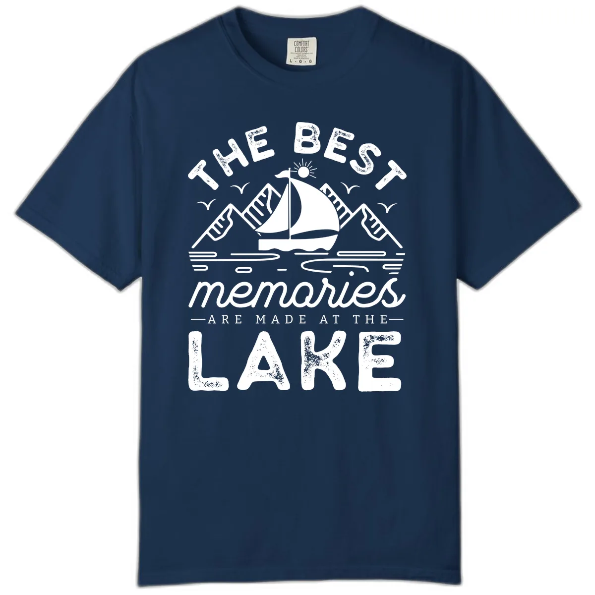 The Best Memories Are Made At The Lake Comfort Color in Navy