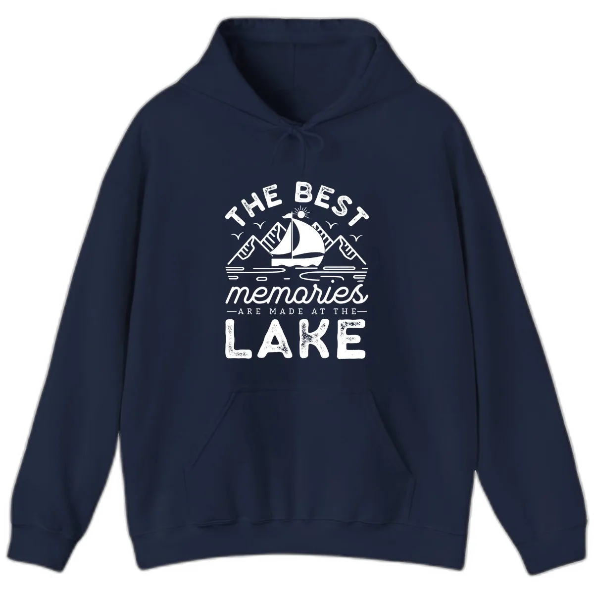 The Best Memories Are Made At The Lake Hoodie in Navy