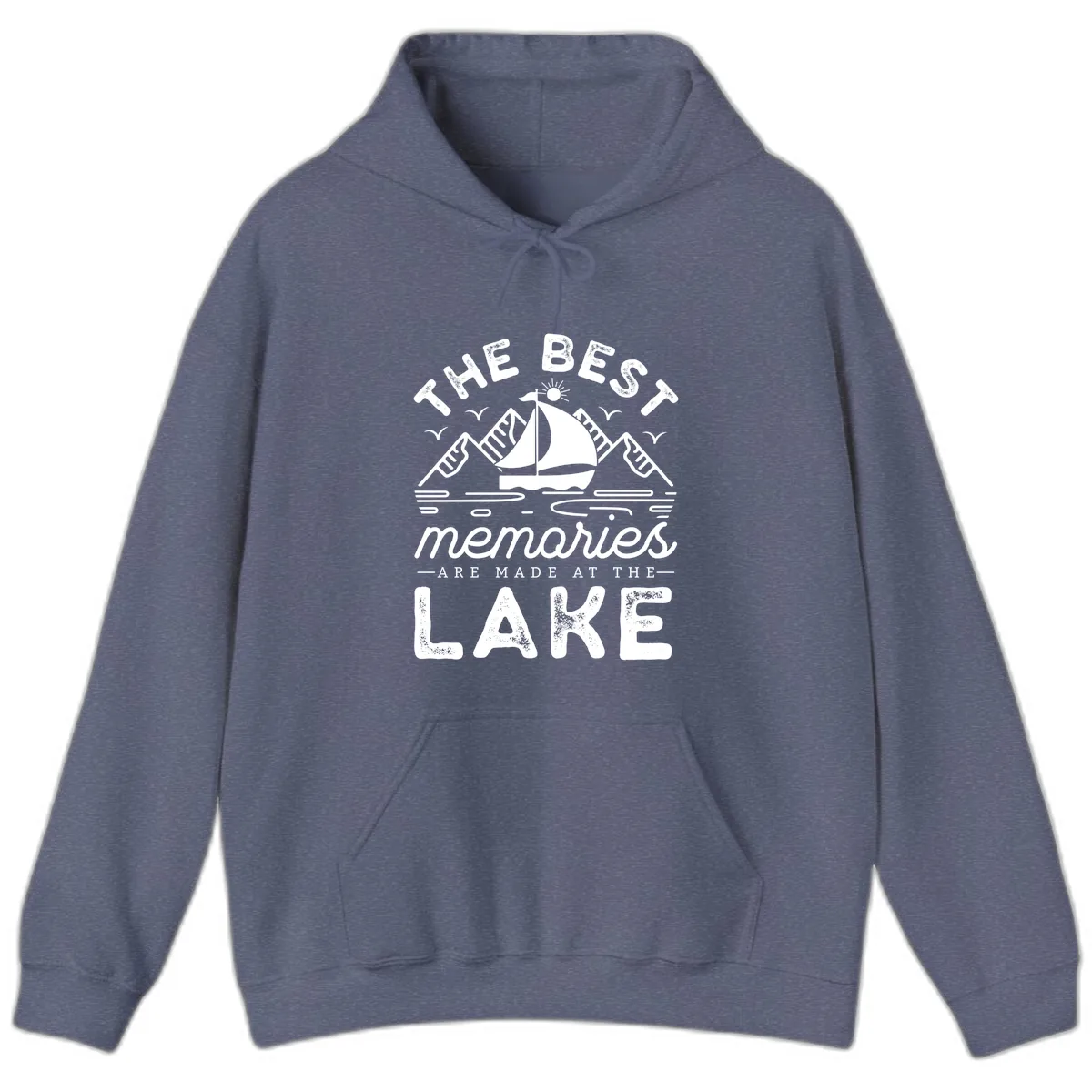The Best Memories Are Made At The Lake Hoodie in Heather Navy