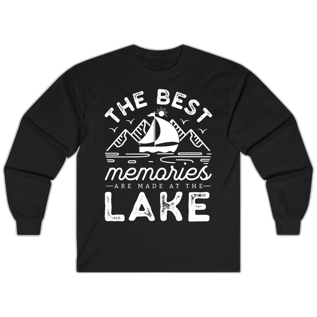 The Best Memories Are Made At The Lake Long Sleeve in Black