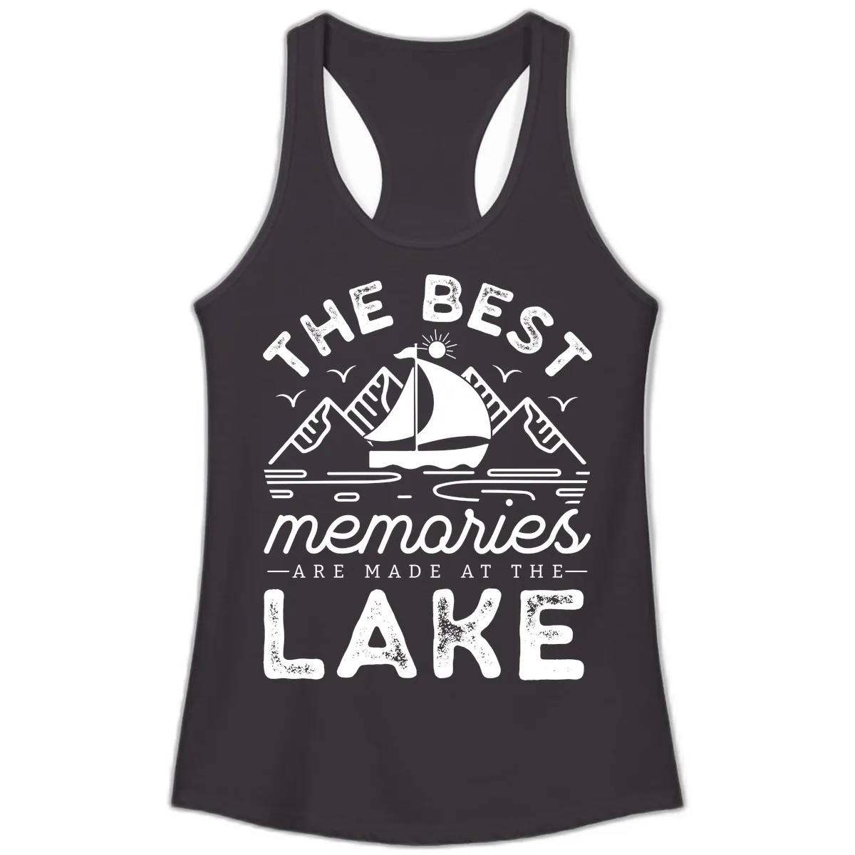 The Best Memories Are Made At The Lake Ladies Tank in Black