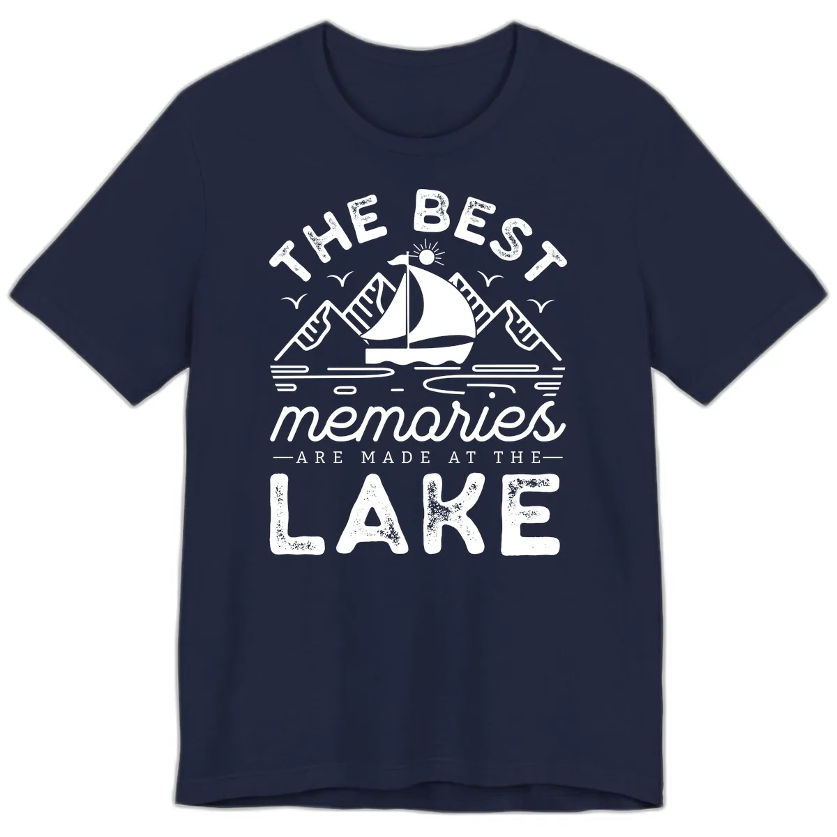 The Best Memories Are Made At The Lake Premium T-Shirt in Navy