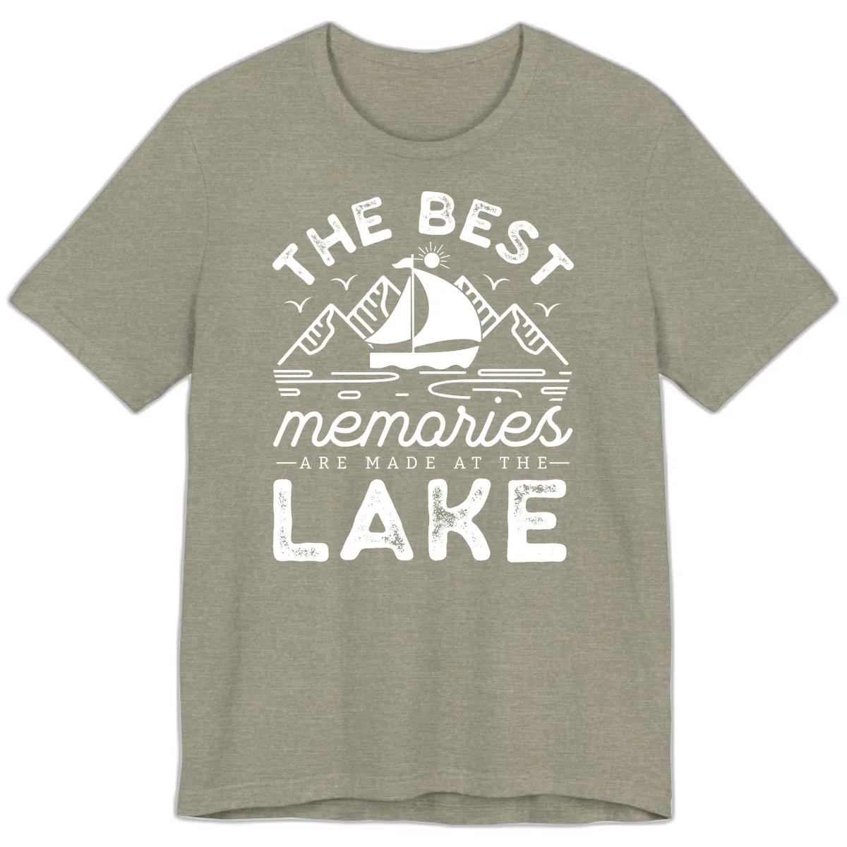 The Best Memories Are Made At The Lake Premium T-Shirt in Heather Stone