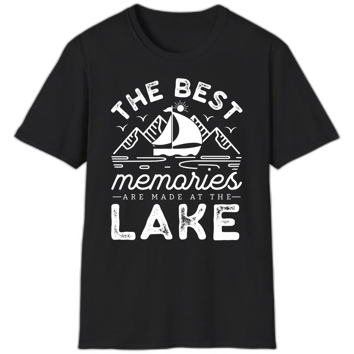 The Best Memories Are Made At The Lake T-Shirt in Black