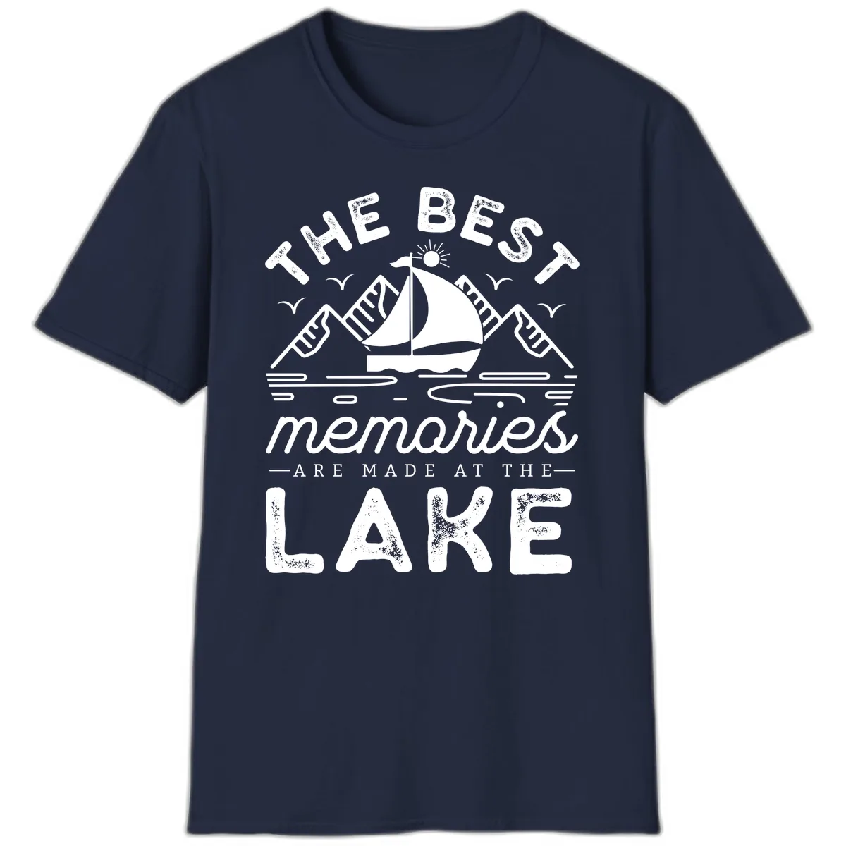 The Best Memories Are Made At The Lake T-Shirt in Navy