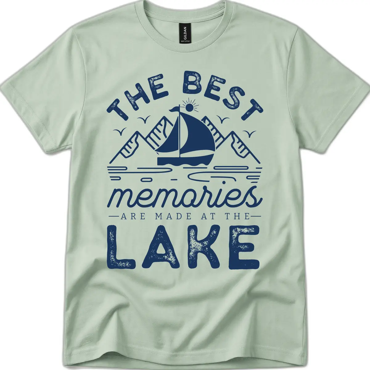 The Best Memories Are Made At The Lake T-Shirt in Sage