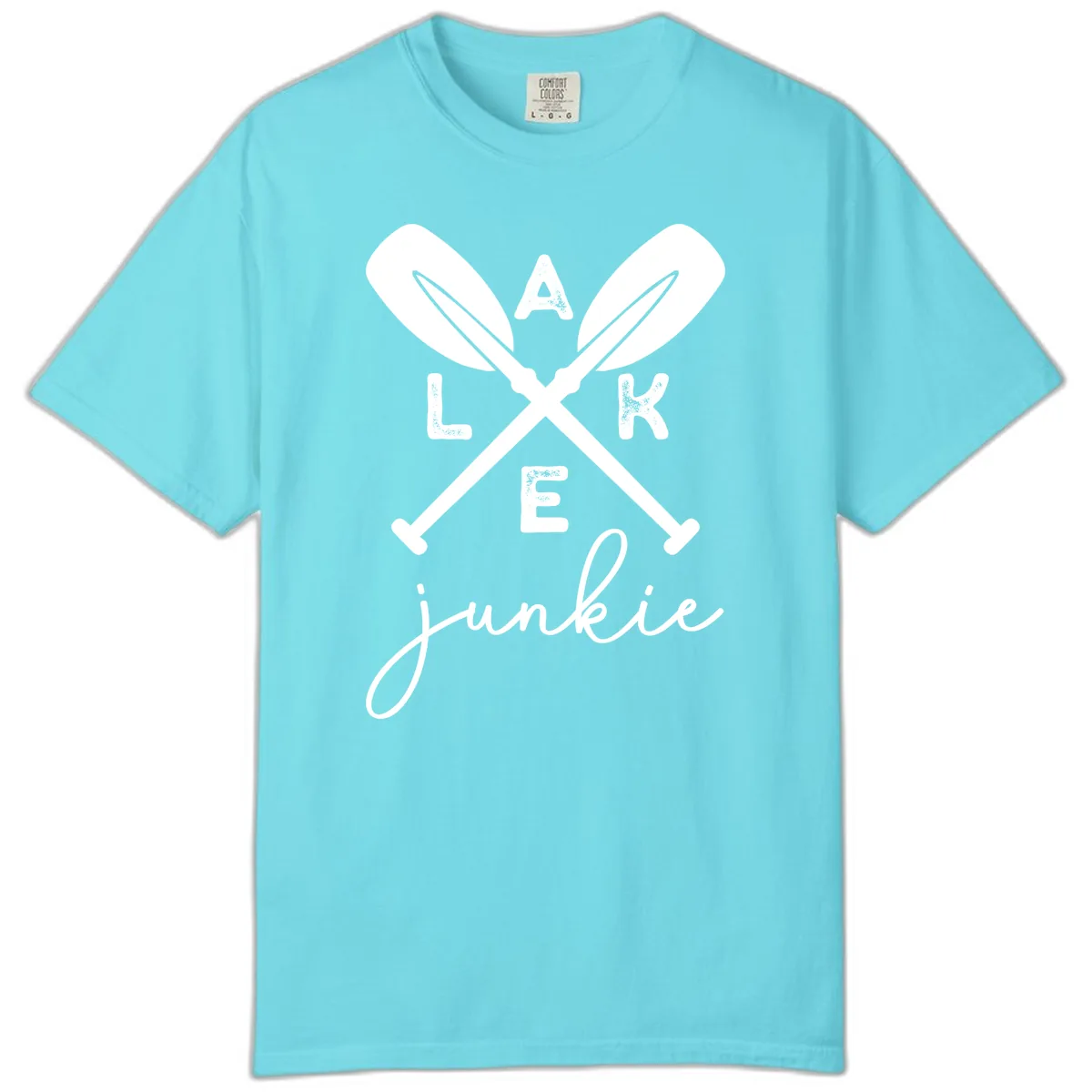 Lake Junkie Paddles Design Comfort Color in Lagoon Blue