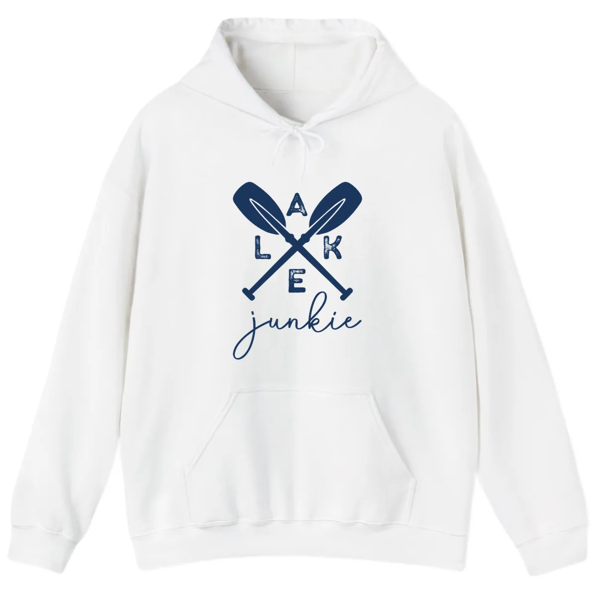 Lake Junkie Paddles Design Hoodie in White