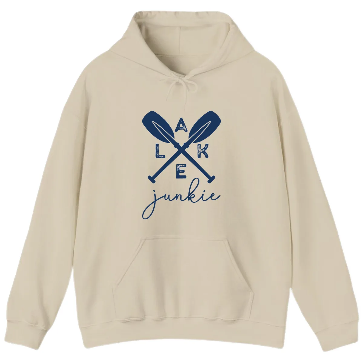 Lake Junkie Paddles Design Hoodie in Sand