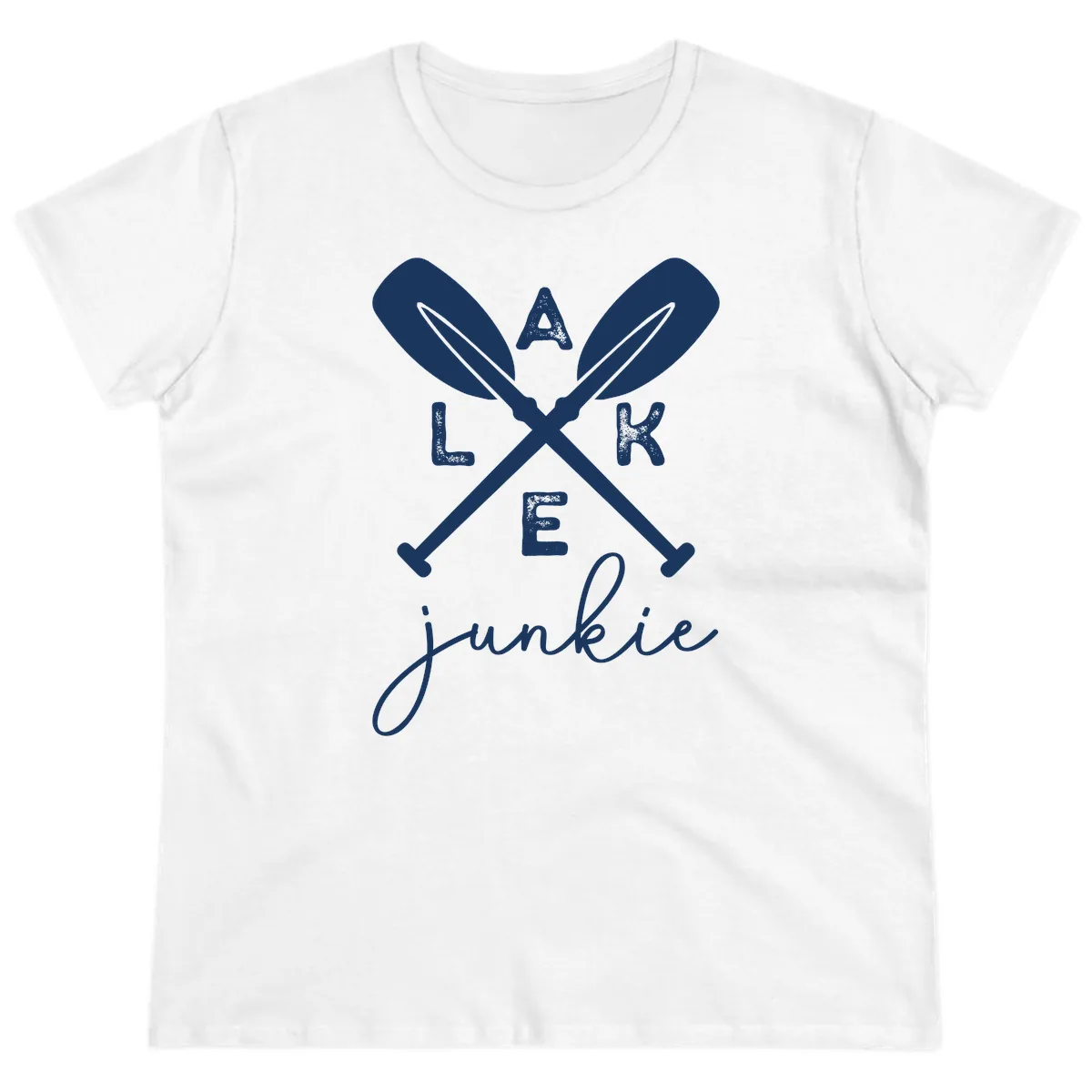 Lake Junkie Paddles Design Ladies Tee in White