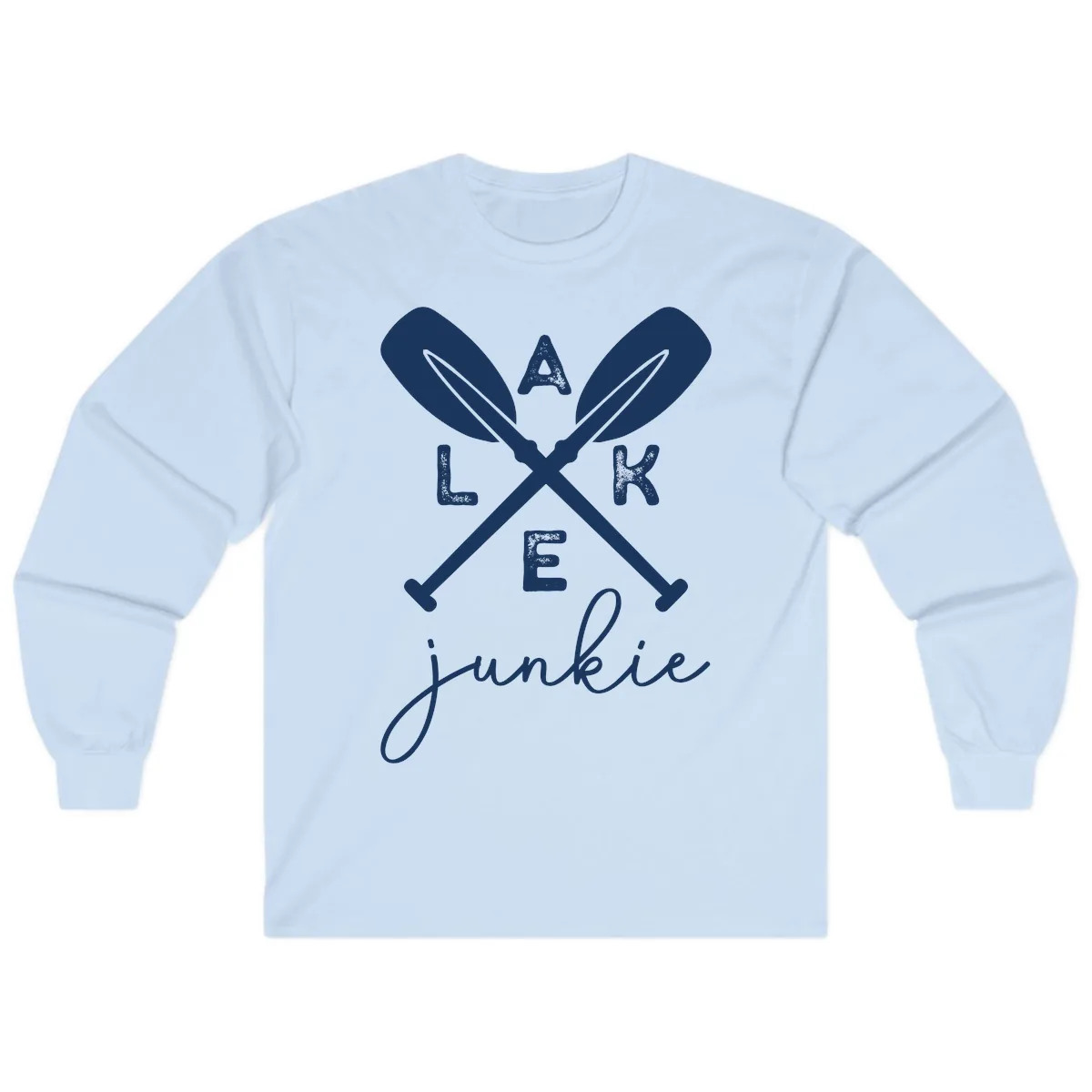 Lake Junkie Paddles Design Long Sleeve in Light Blue