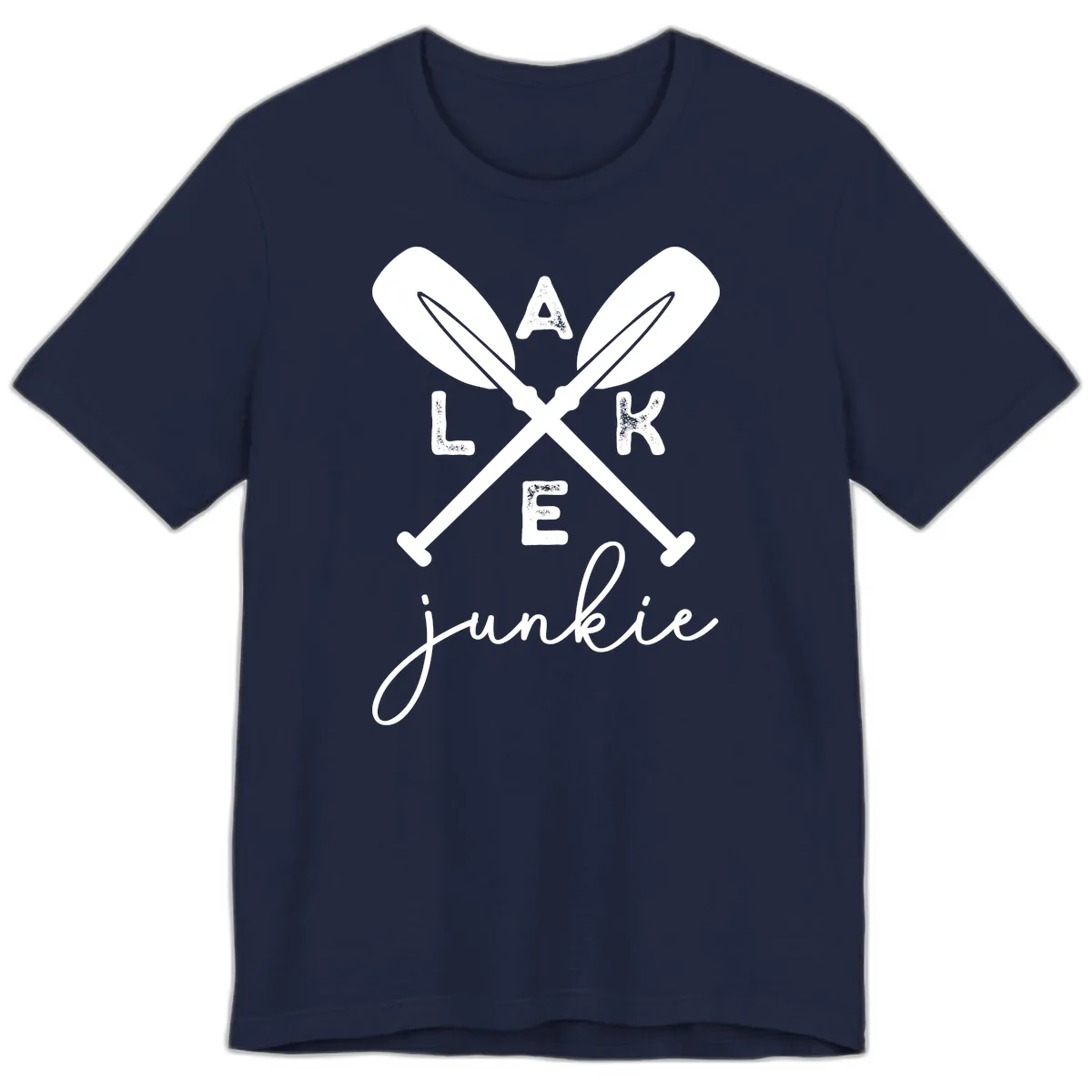 Lake Junkie Paddles Design Premium T-Shirt in Navy
