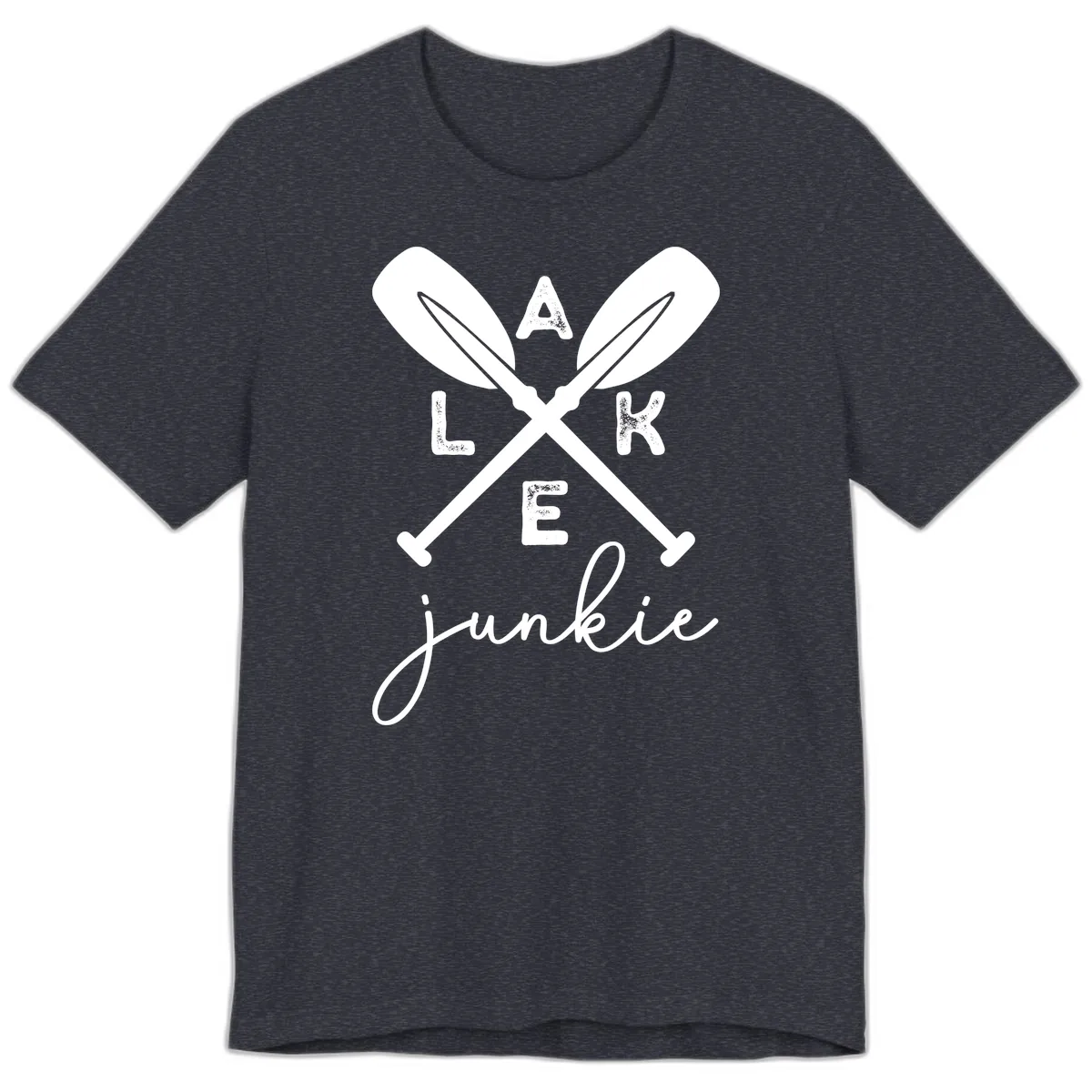 Lake Junkie Paddles Design Premium T-Shirt in Heather Navy