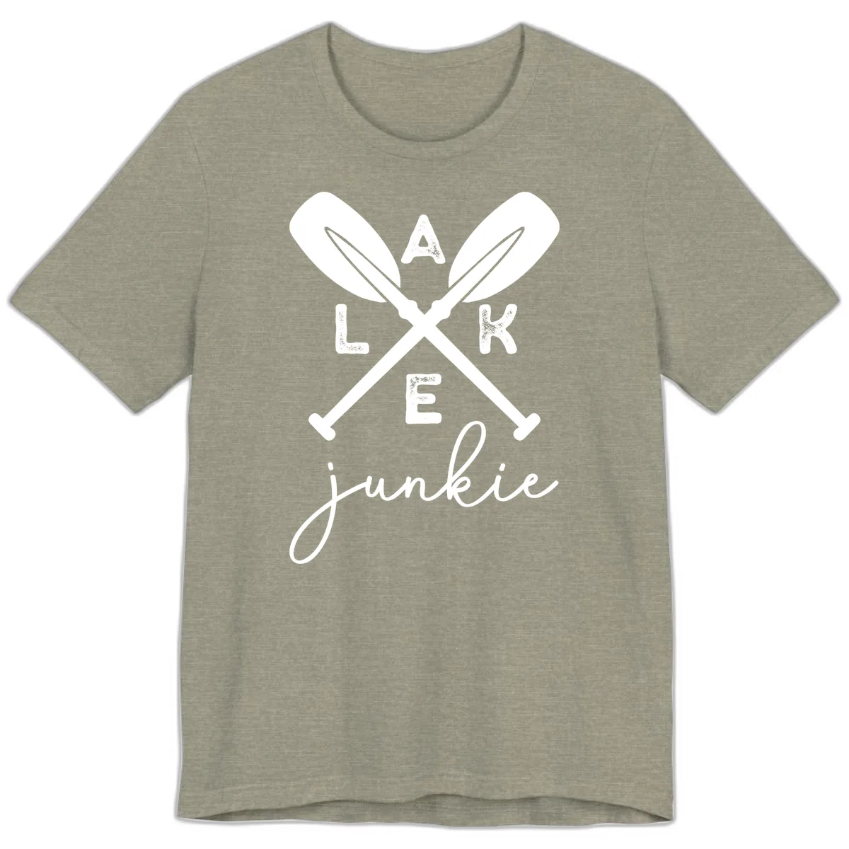 Lake Junkie Paddles Design Premium T-Shirt in Heather Stone