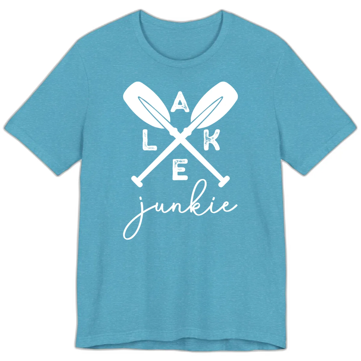 Lake Junkie Paddles Design Premium T-Shirt in Heather Aqua